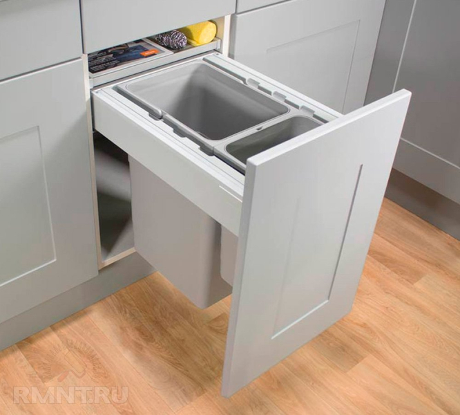 Выдвижной ящик для мусора на кухне — зачем вам